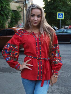 Рубаха Миролада алая