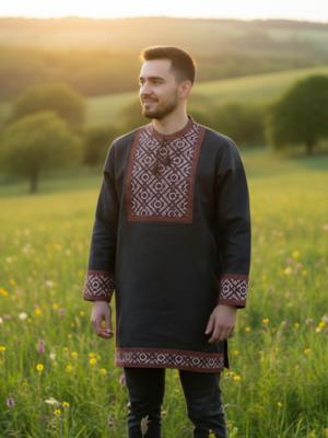 Рубаха Горицвет черная