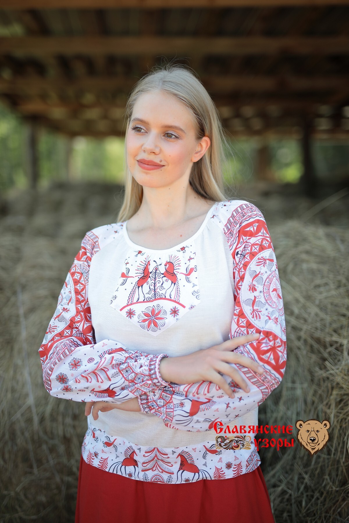 Блуза Мезенская красавица белая — изображение 3