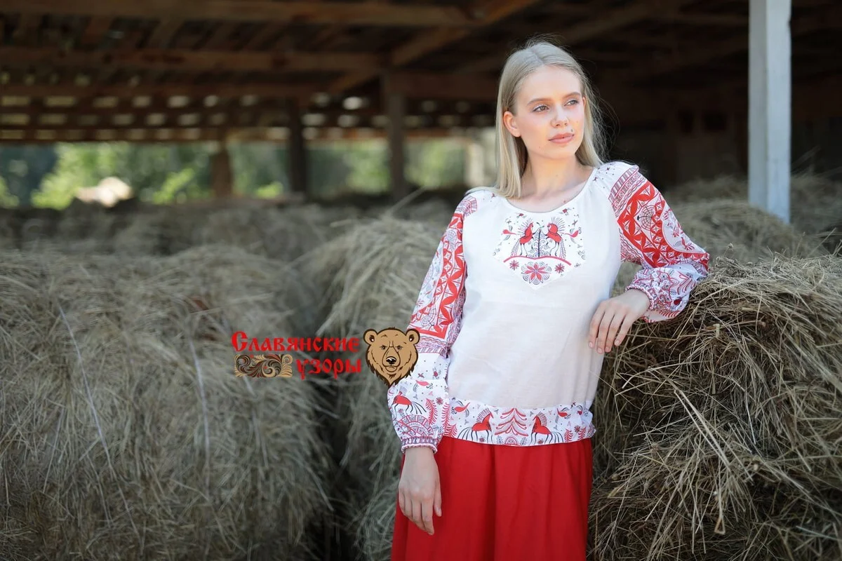 Блуза Мезенская красавица белая — изображение 2