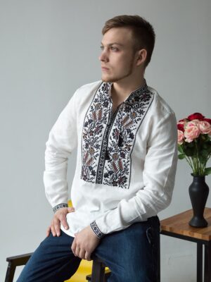 Рубаха дары Земли белая (длиный рукав)